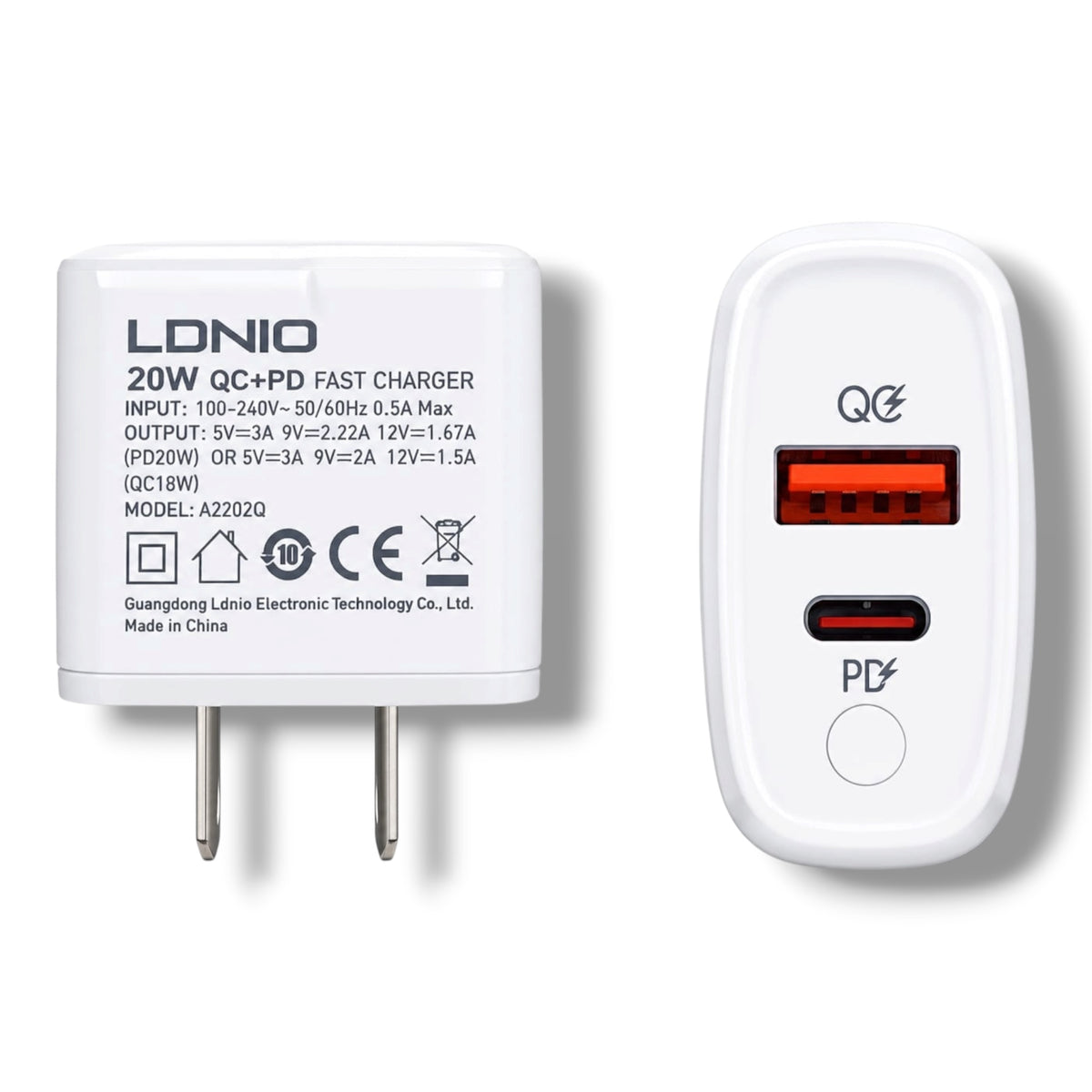 CARGADOR 20W USB-A+C - LDNIO-A2424C