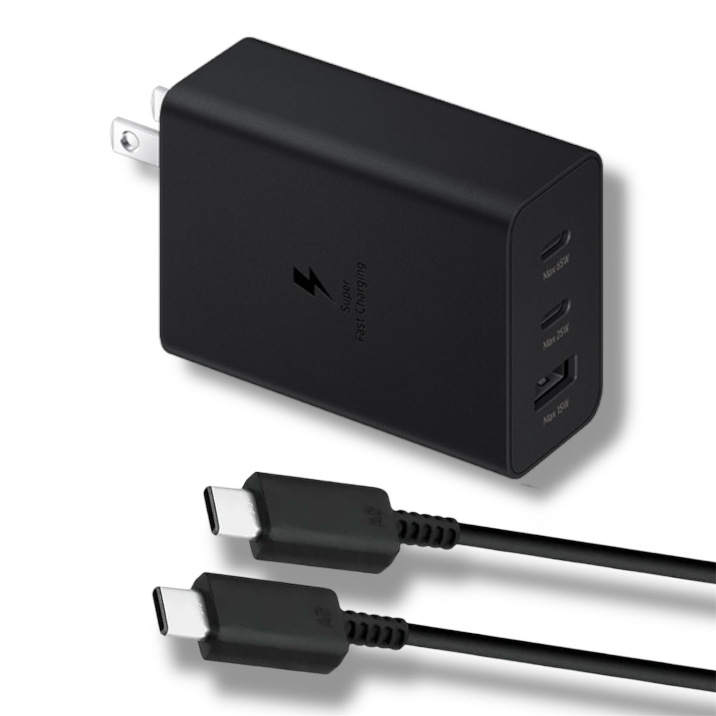 CARGADOR 65W USB-A+C+C CON CABLE USB-C A USB-C - NS-03