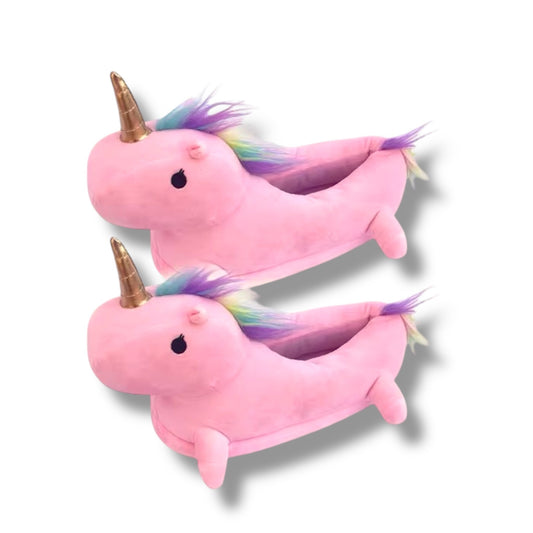 PANTUFLAS EN FORMA DE UNICORNIO - TALLA 24 - 30