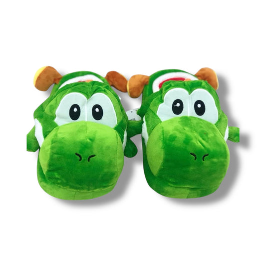 PANTUFLAS CON DISEÑO DE YOSHI TALLA 35 - 40