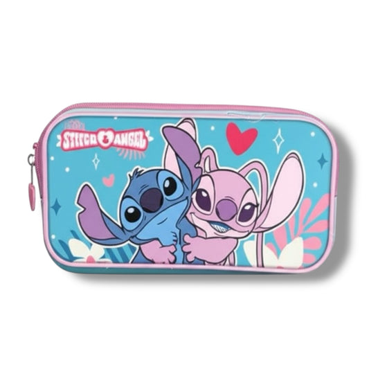CARTUCHERA CON DISEÑO DE STITCH Y ÁNGEL PARA NIÑ@S