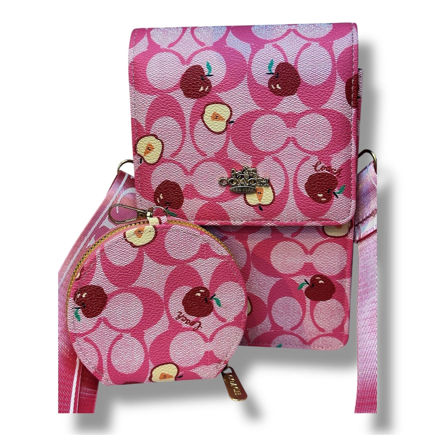 MANOS LIBRES ESTILO COACH - ESTILO CEREZA - ROSADO