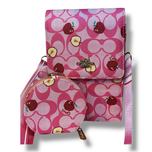 MANOS LIBRES ESTILO COACH - ESTILO CEREZA - ROSADO