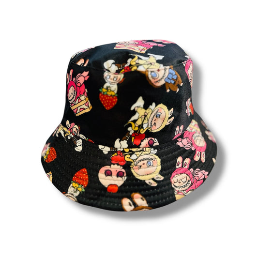 SOMBRERO PARA NIÑOS REVERSIBLE CON DISEÑO DE LABUBU - 1 UNIDAD
