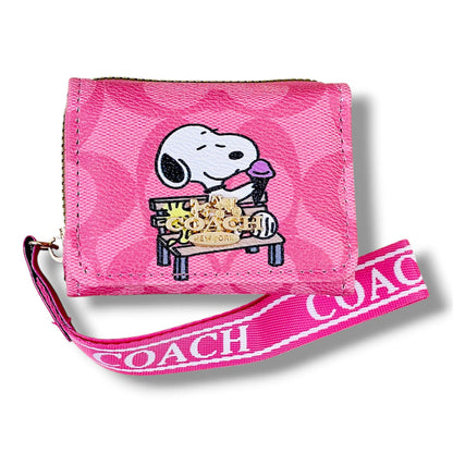 BILLETERA + TARJETERO CON DISEÑO DE SNOOPY - VARIOS DISEÑOS