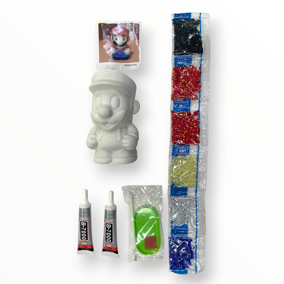 ALCANCÍA CON DISEÑO DE MARIO BROS 3D DE 13CM EDICIÓN COLECCIONISTA KIT DE DIAMANTES PERSONALIZABLE