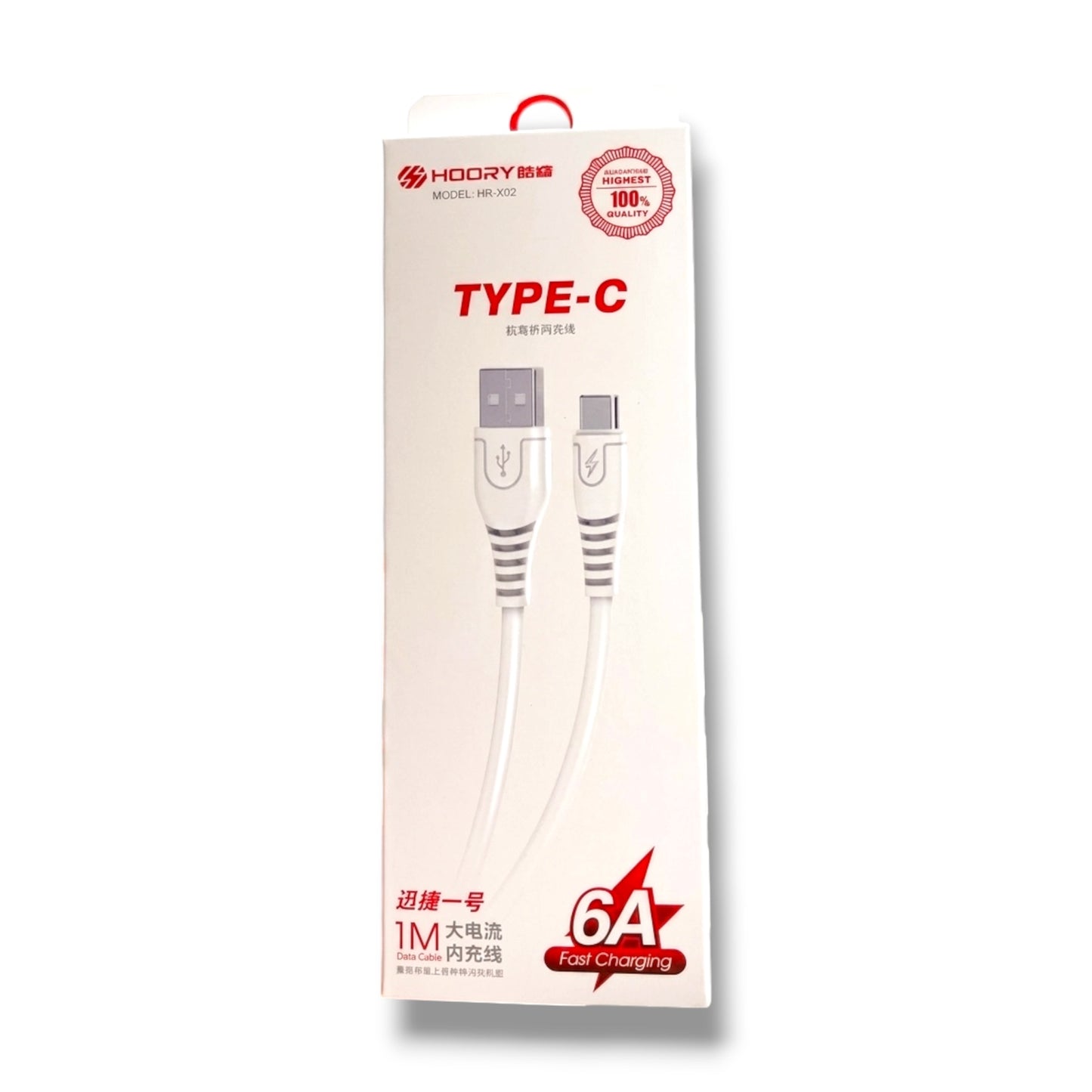 CABLE DE USB-A A USB-C 1M 6A - HOORY - X02-2