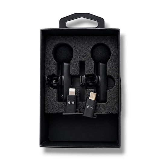 MICRÓFONOS K9 DUAL INALAMBRICOS - USB-C + LIGHTNING + MICRO USB
