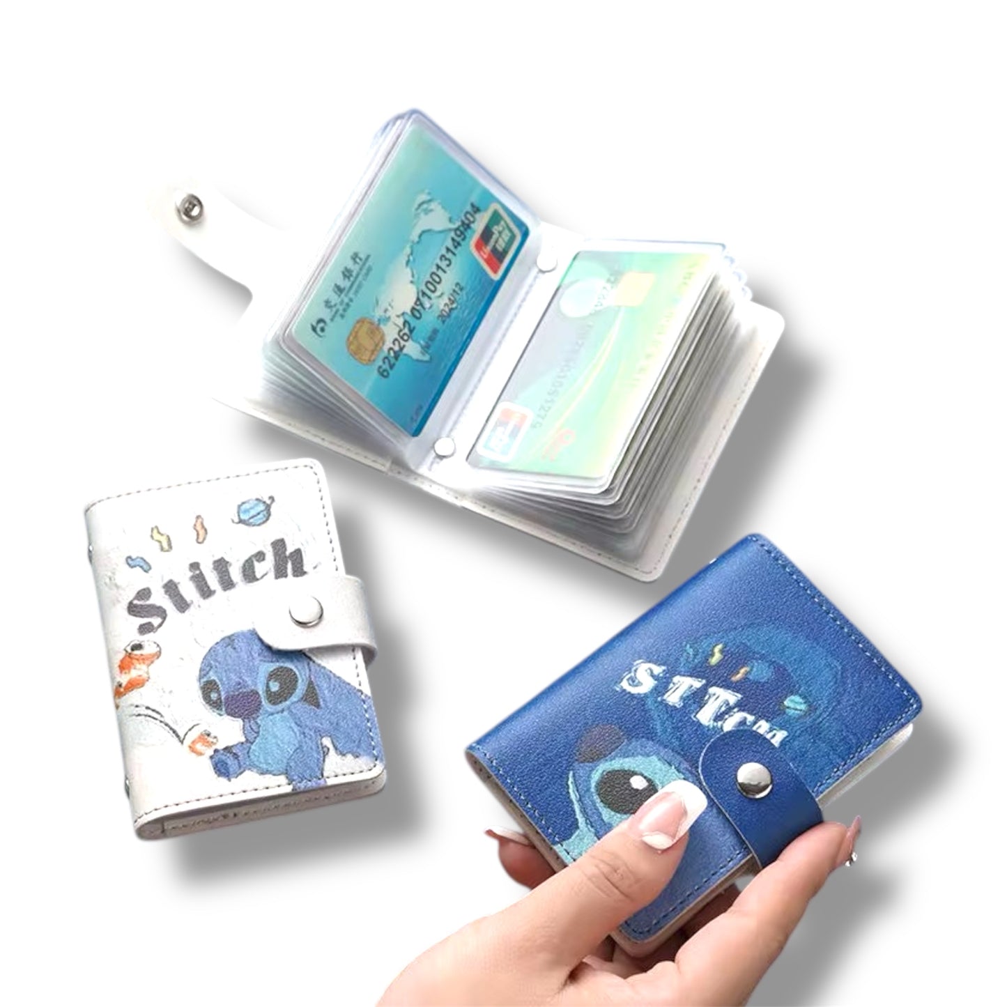 TARJETEROS CON DISEÑOS DE STITCH DE 10 CM