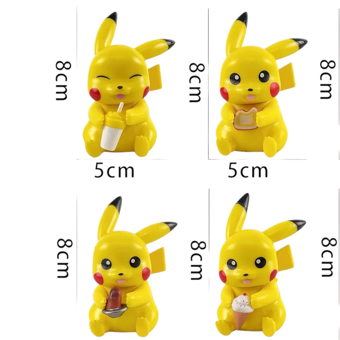 FIGURAS DE PIKACHU DE 8 CM - DIFERENTES FORMAS - 1 UNIDAD