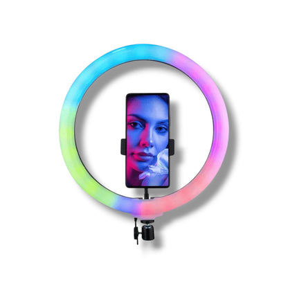 TRÍPODE CON ARO DE LUZ RGB LED DE 45CM - MJ-45