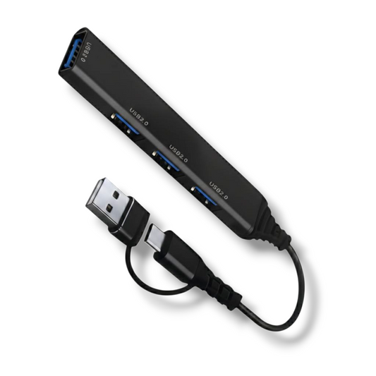 HUB 2 EN 1 USB-A / USB-C A 4 PUERTOS USB-A - SX-64