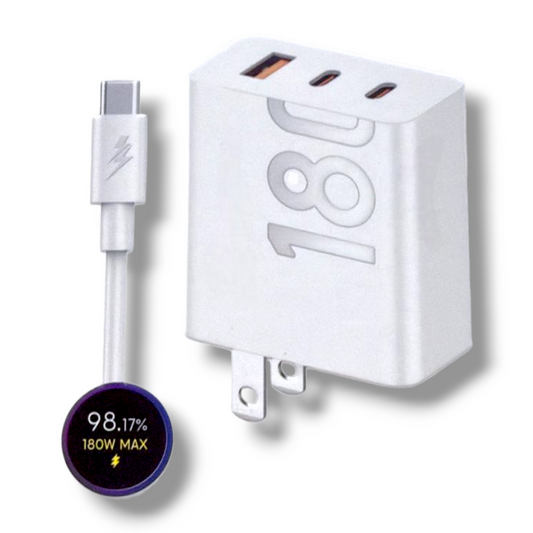 CARGADOR 180W USB-A+C+C CON CABLE - GAN NJ-112