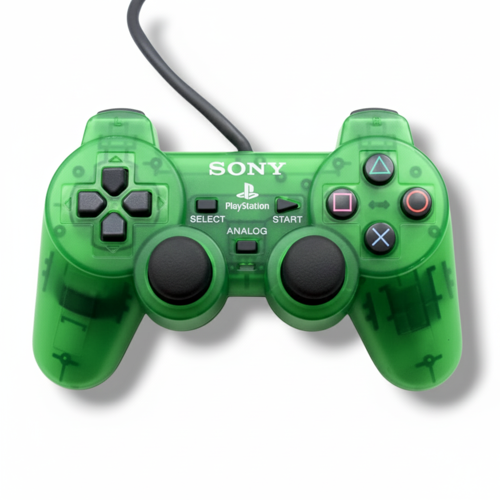 MANDO DUALSHOCK 2 GENÉRICO PS2 - VERDE / TRASPARENTE