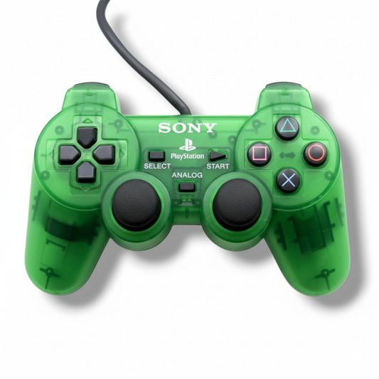 MANDO DUALSHOCK 2 GENÉRICO PS2 - VERDE / TRASPARENTE
