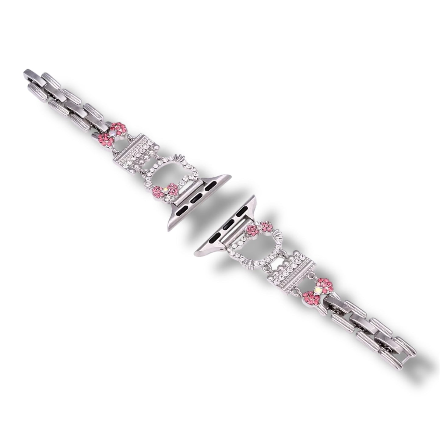 BANDA HELLO KITTY PLATEADO PARA APPLE WATCH 38mm / 40mm / 41mm