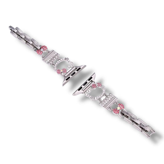 BANDA HELLO KITTY PLATEADO PARA APPLE WATCH 38mm / 40mm / 41mm