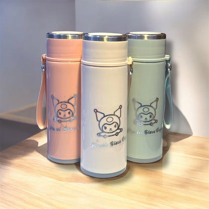 BOTELLA SENCILLA CON DISEÑO DE KUROMI - DIFERENTES COLORES