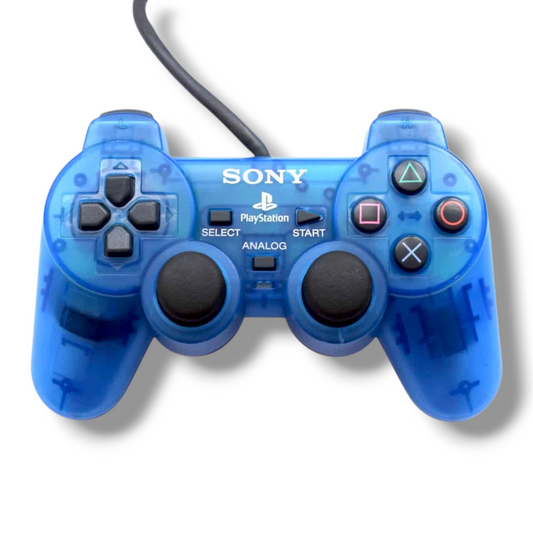 MANDO DUALSHOCK 2 GENÉRICO PS2 - AZUL / TRASPARENTE
