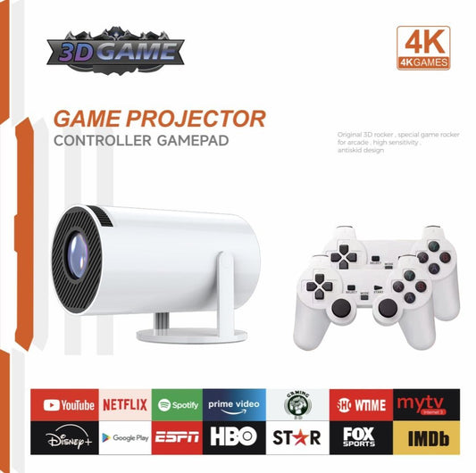 Consola de Vídeo Juegos Retro Android 11 con un proyector