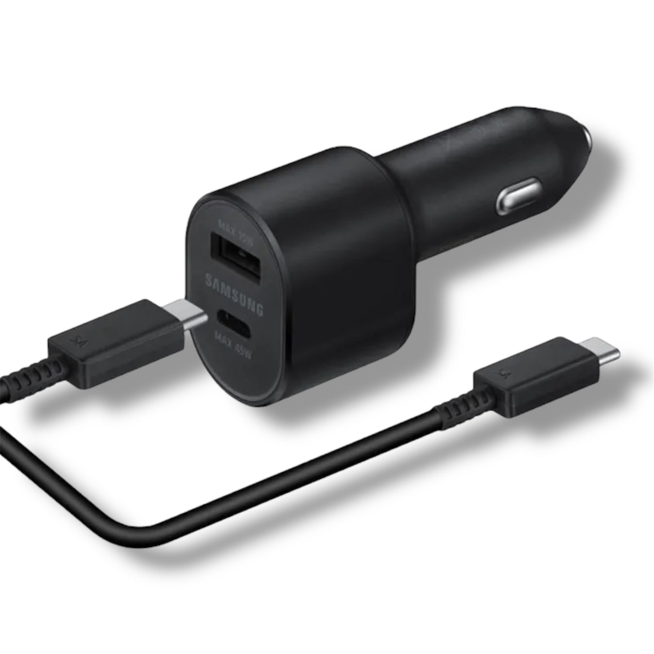 CARGADOR PARA CARRO SAMSUNG 45W USB-C y 15W USB-A CON CABLE