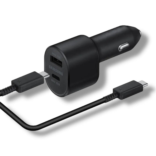 CARGADOR PARA CARRO SAMSUNG 45W USB-C y 15W USB-A CON CABLE