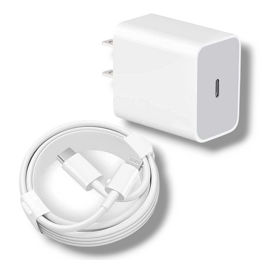 CARGADOR 20W USB-C A LIGHTNING CON CABLE - IPHONE XR HASTA 14 PRO MAX