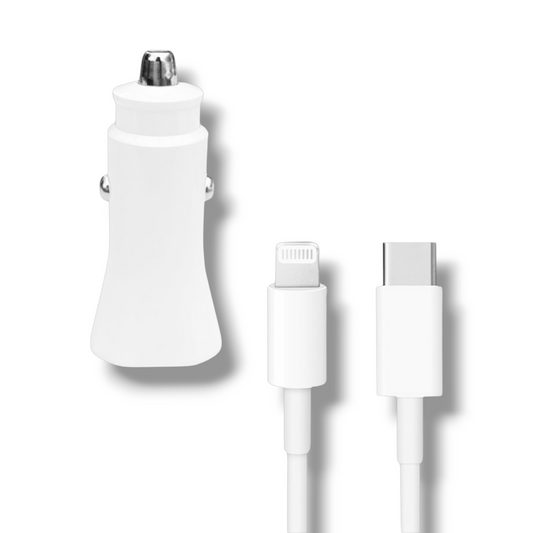CARGADOR PARA CARRO 20W CON CABLE USB-C a LIGHTNING